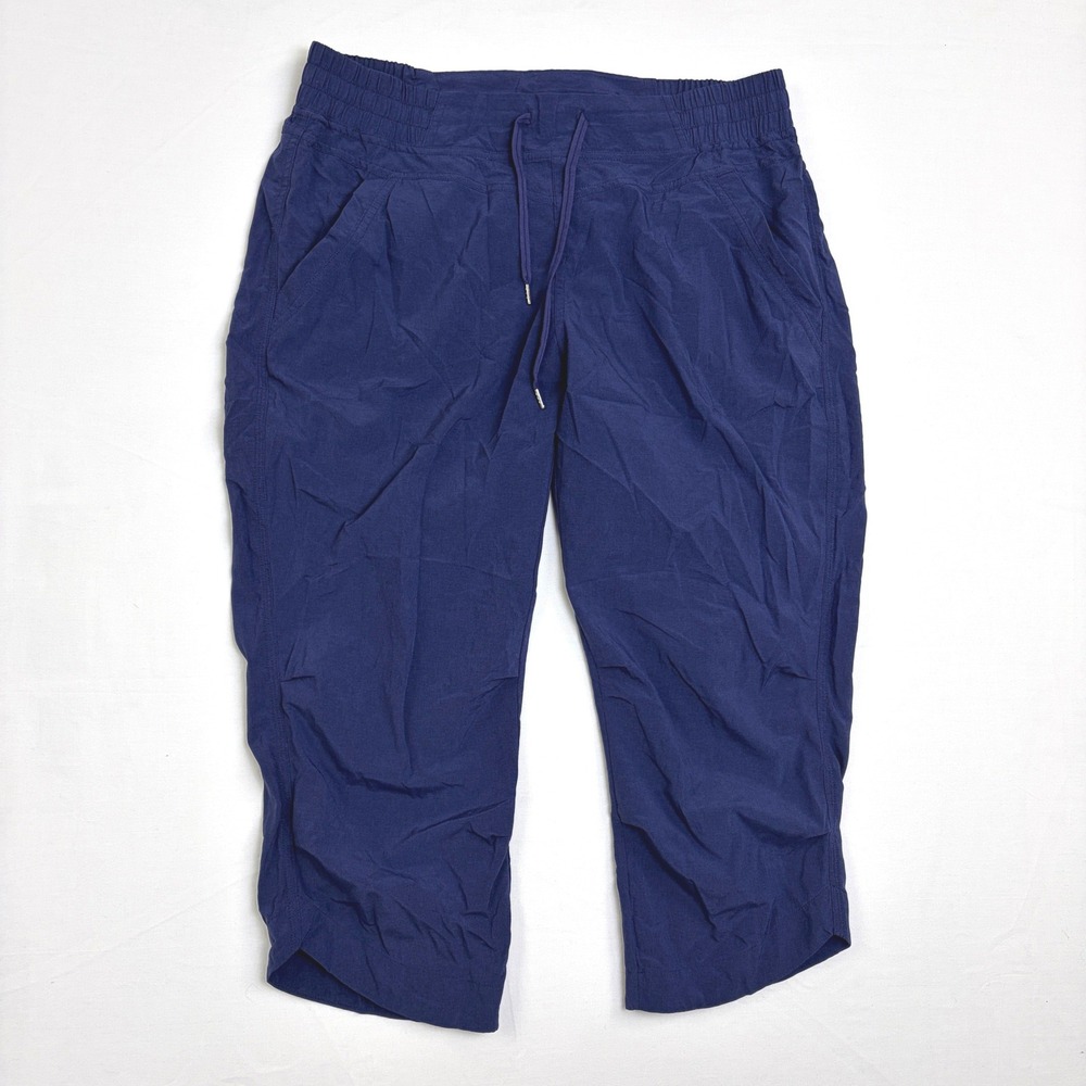 Marmot Womens Navy/Indigo Hiking Capri Pants Elastic Waist Drawstring Size Large